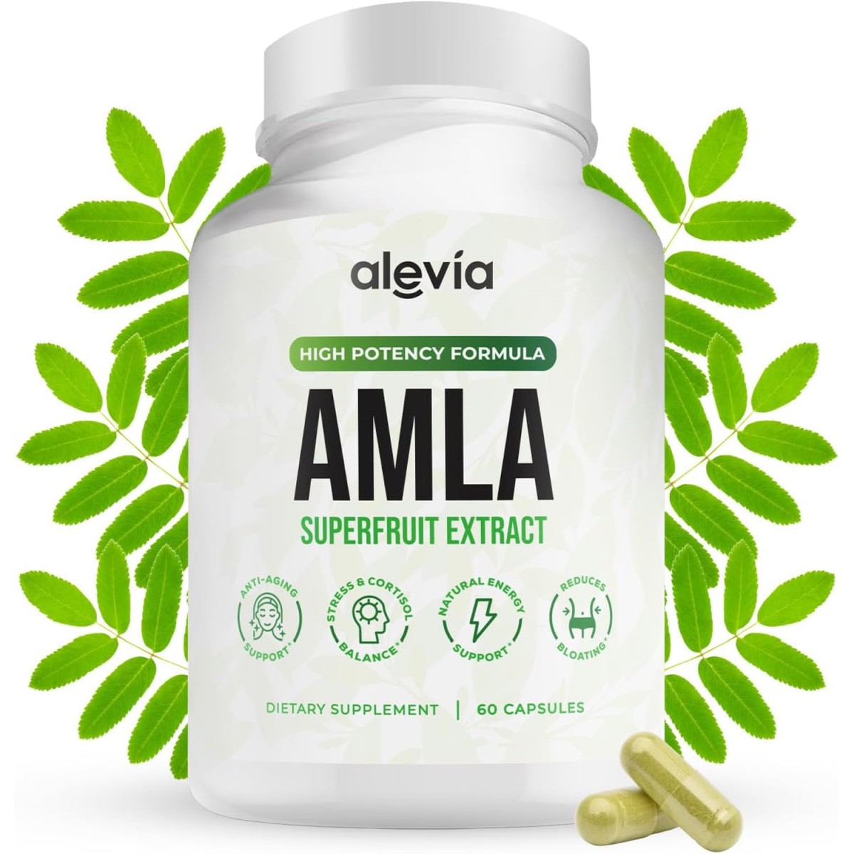Alevia Organic Amla Capsules 1000mg (60 Count)